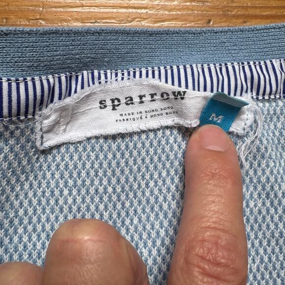 Sparrow blue white cottage floral button cardigan sweater SIZE M - Picture 4 of 7